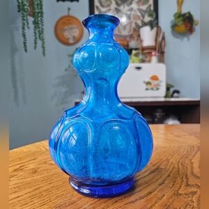 Vintage 60s Aqua Turquoise Empoli Corset Genie Decanter Midcentury FLAW